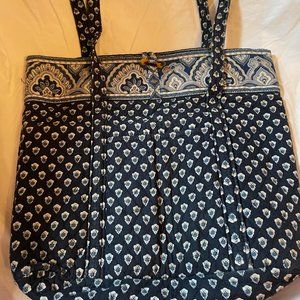 Vera Bradley Light and Dark Blue White Cotten Tote
